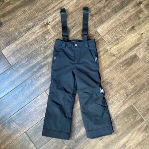 Spyder | Kids Unisex Black Ski/Snow Pants/Bibs with Suspenders